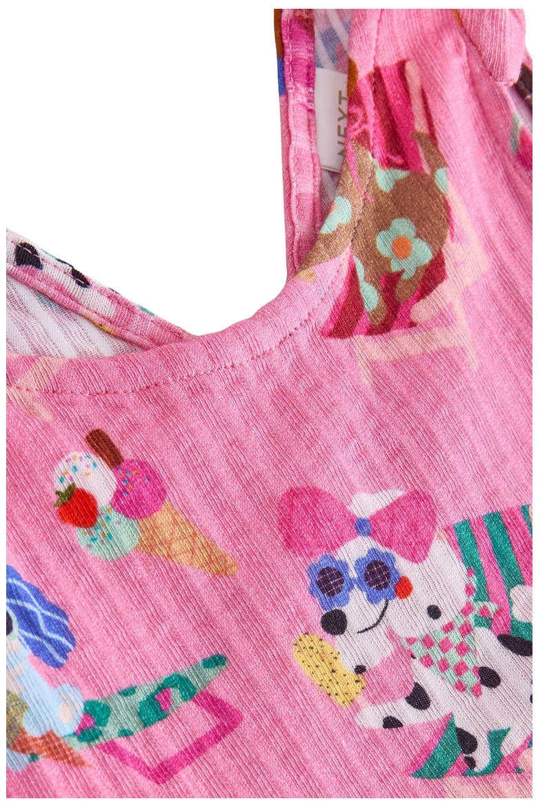 Kids' Tie Strap Romper, Alternate, color, PINK