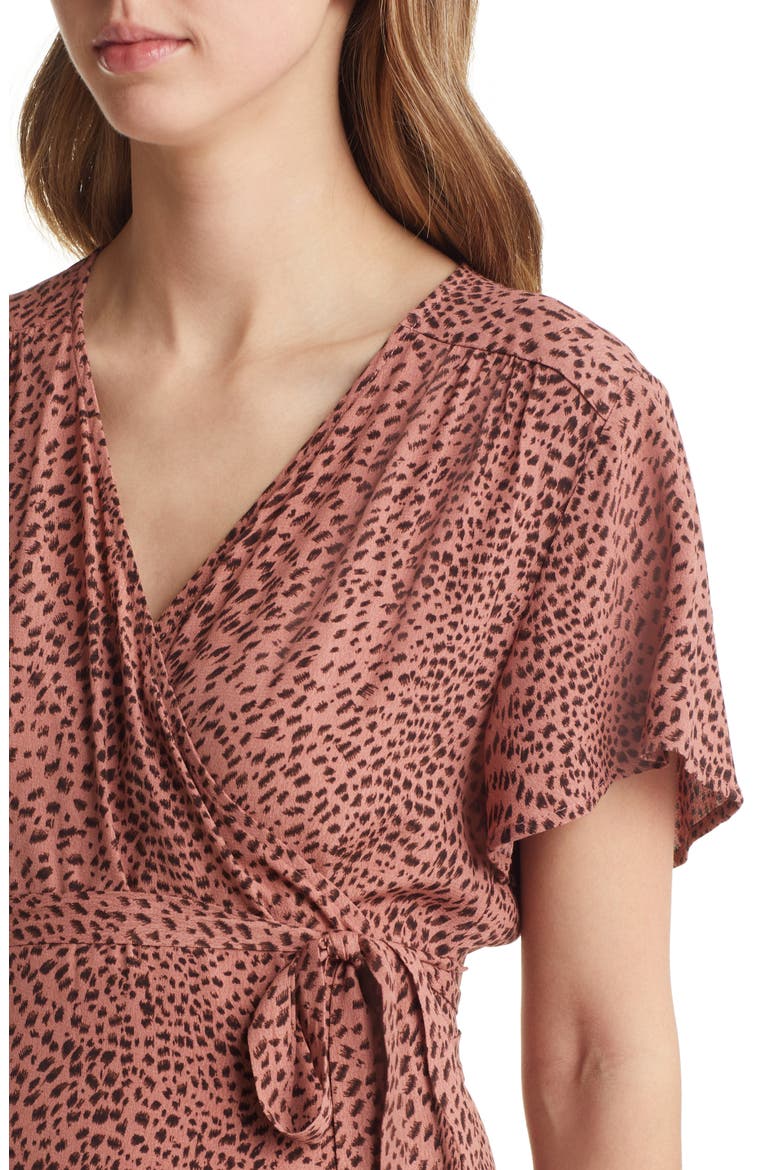 Maternity Wrap Dress, Alternate, color, RUST
