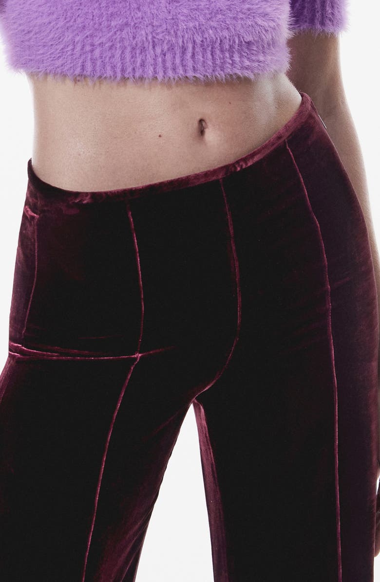 MANGO Seamed Flare Velvet Pants, Alternate, color, 