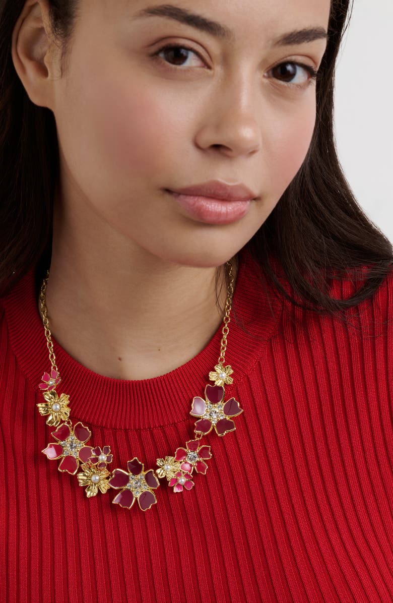 Ted Baker Petitta Flower Statement Necklace, Alternate, color, Gold Tone