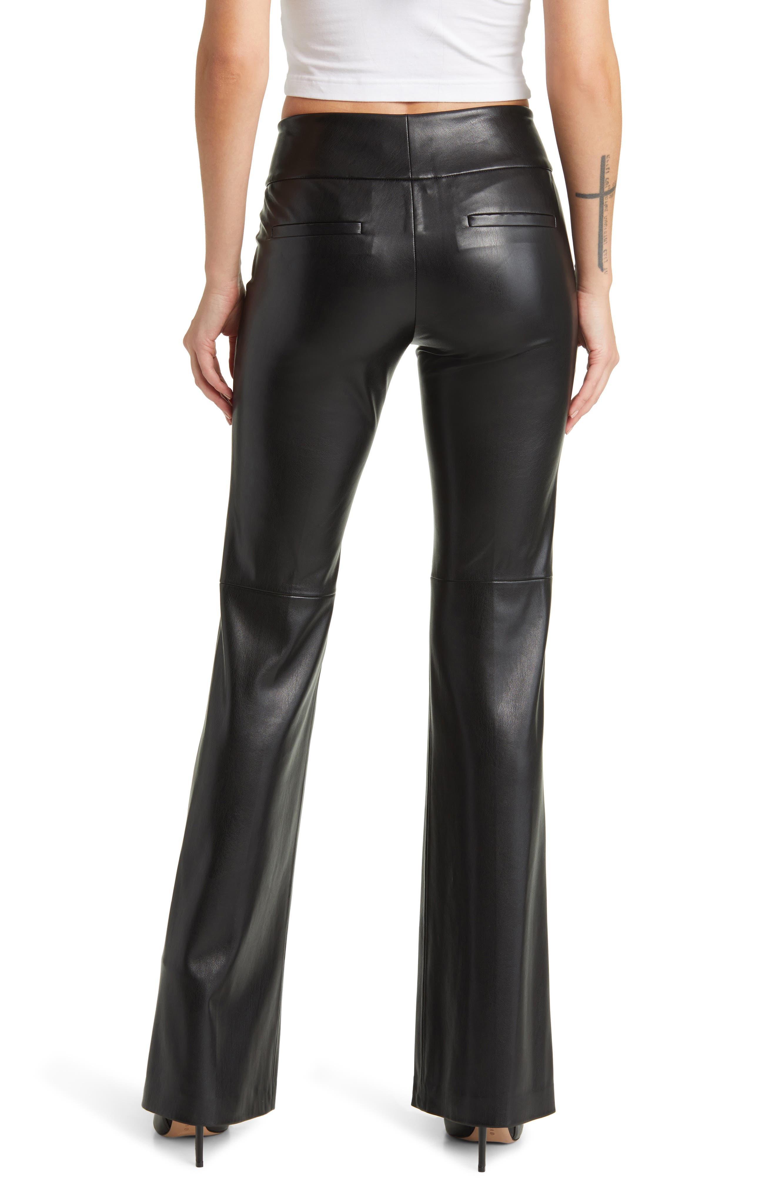 Faux Leather Flare Pants - image 2