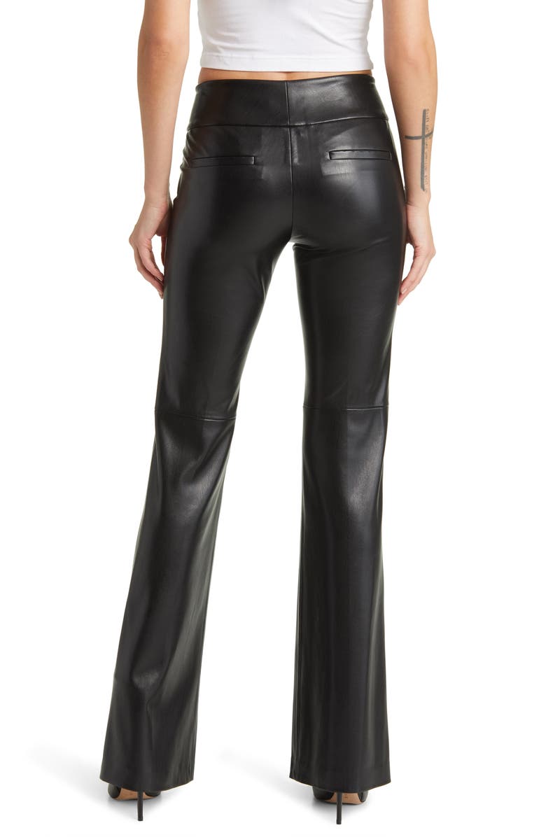 Alice + Olivia Faux Leather Flare Pants, Alternate, color, 