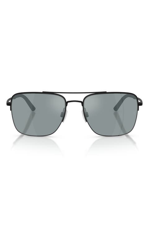 Roger Federer 56mm Polarized Pilot Sunglasses