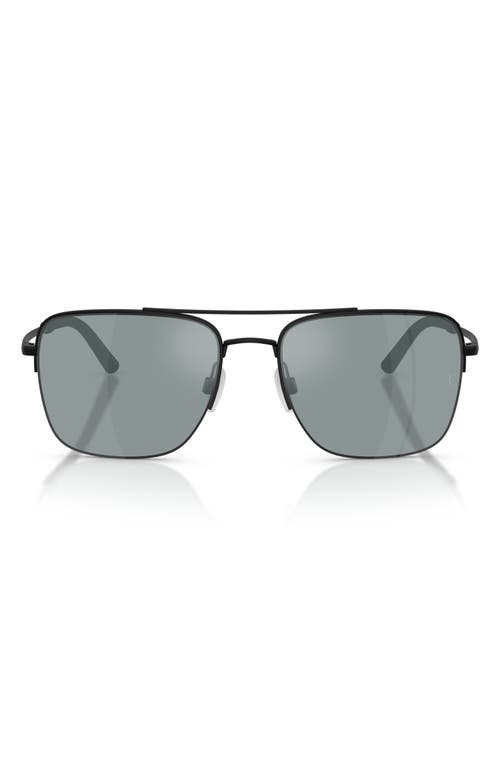 Oliver Peoples Roger Federer 56mm Polarized Pilot Sunglasses In Black
