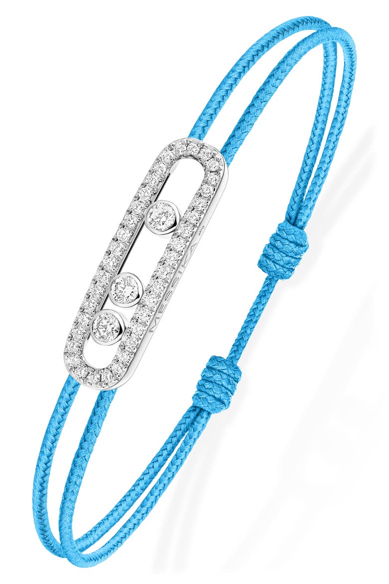 Care Diamon Cord Bracelet, Alternate, color, WHITE GOLD/ BLUE