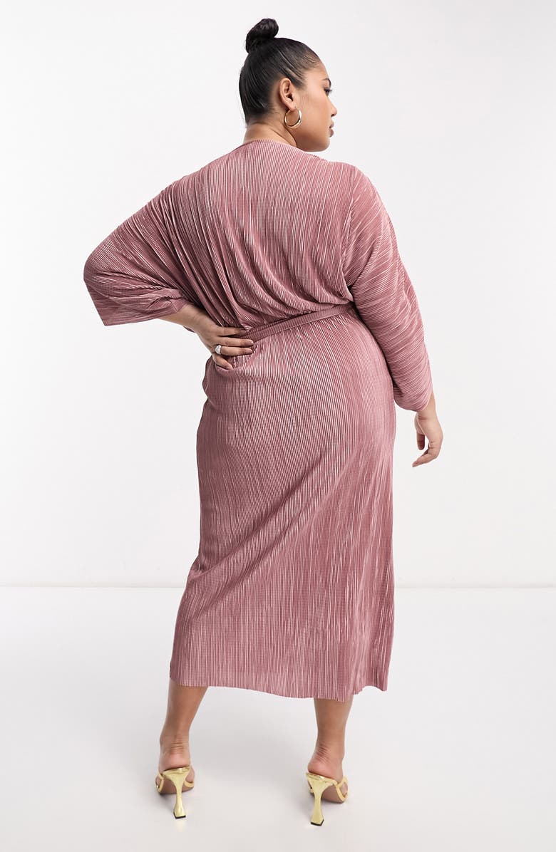 ASOS DESIGN Curve Wrap Midi Dress, Alternate, color, 