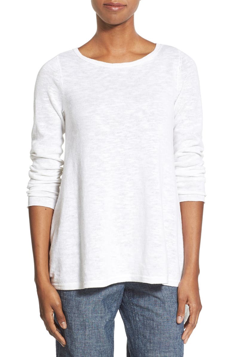 Eileen Fisher Organic Linen & Cotton Bateau Neck Sweater, Main, color, 