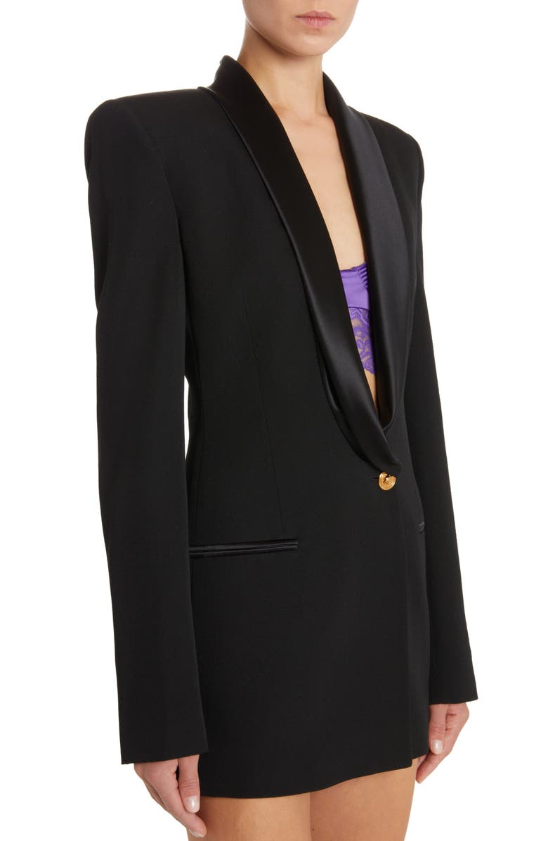 Versace Grain de Poudre Wool Tuxedo Jacket, Alternate, color,