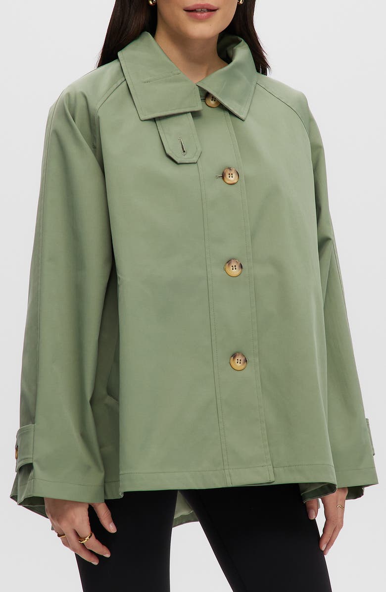 Noize Trench Poncho Jacket, Alternate, color, Moss