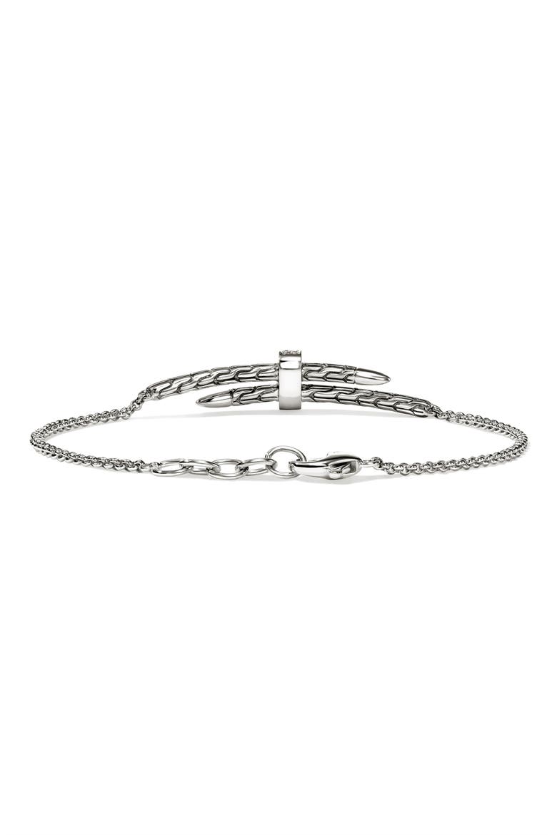 Pavé Diamond Spear Station Bracelet, Alternate, color, SILVER