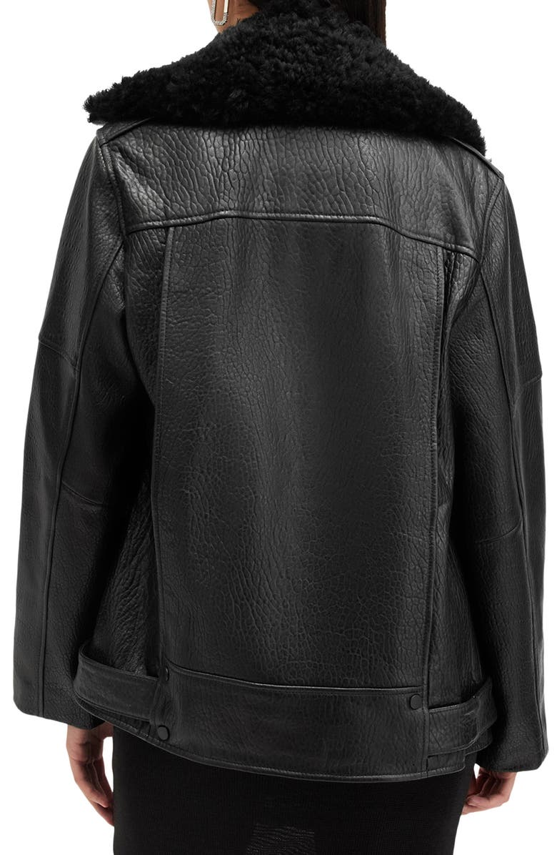 AllSaints Vendra Relaxed Fit Leather Biker Jacket, Alternate, color,