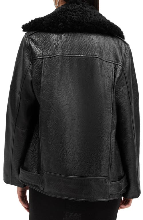 Allsaints Vendra Relaxed Fit Leather Biker Jacket