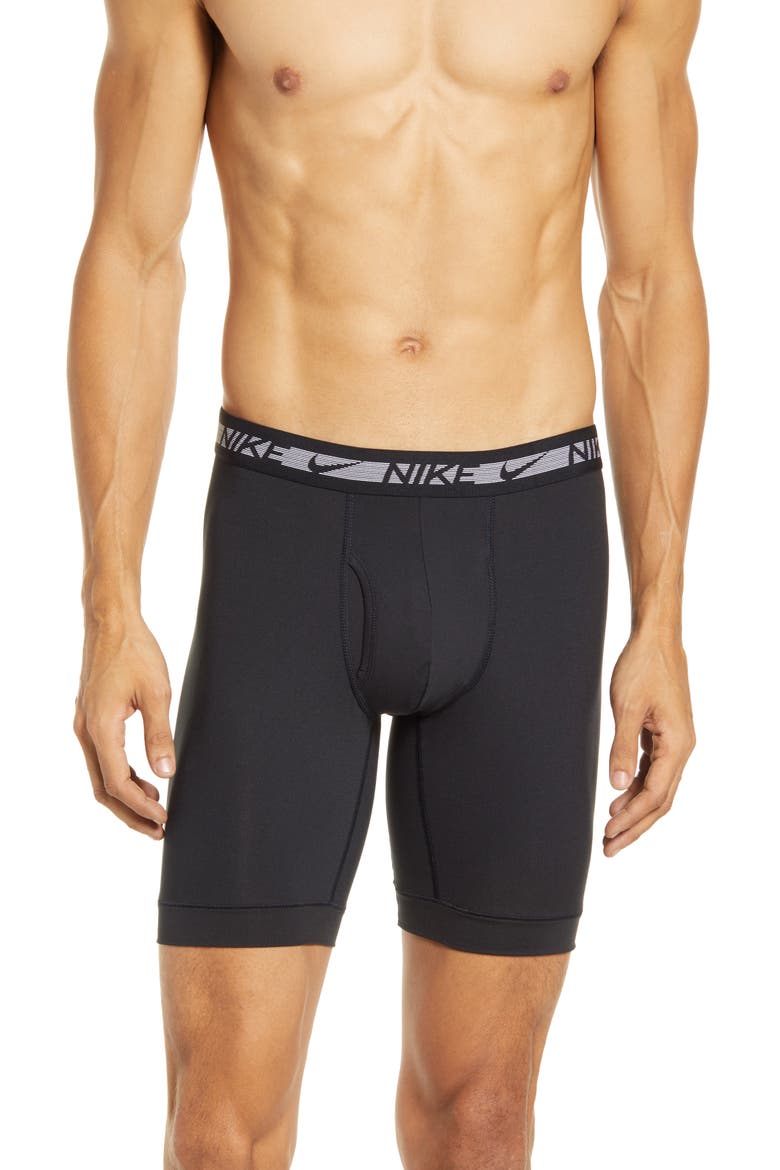 Flex Micro 3-Pack Long Boxer Briefs, Main, color, BLACK