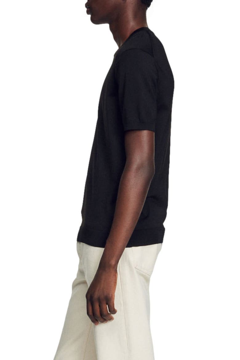 Knitted T-shirt, Alternate, color, BLACK