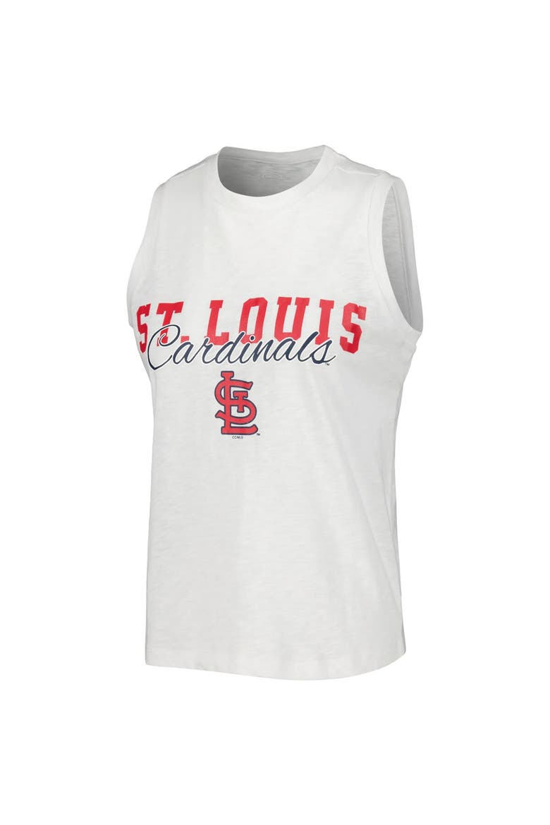Women's Concepts Sport White St. Louis Cardinals Reel Pinstripe Tank Top & Shorts Sleep Set, Alternate, color, White