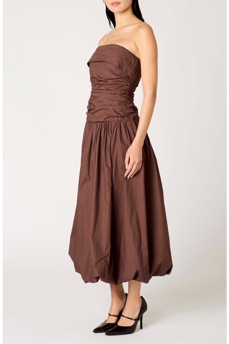 Freya Strapless Dress, Alternate, color, CHOCOLATE