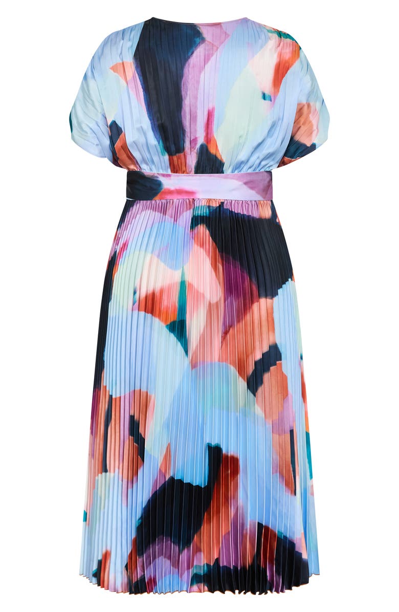 City Chic Hailey Abstract Print Midi Dress, Alternate, color, Aspect