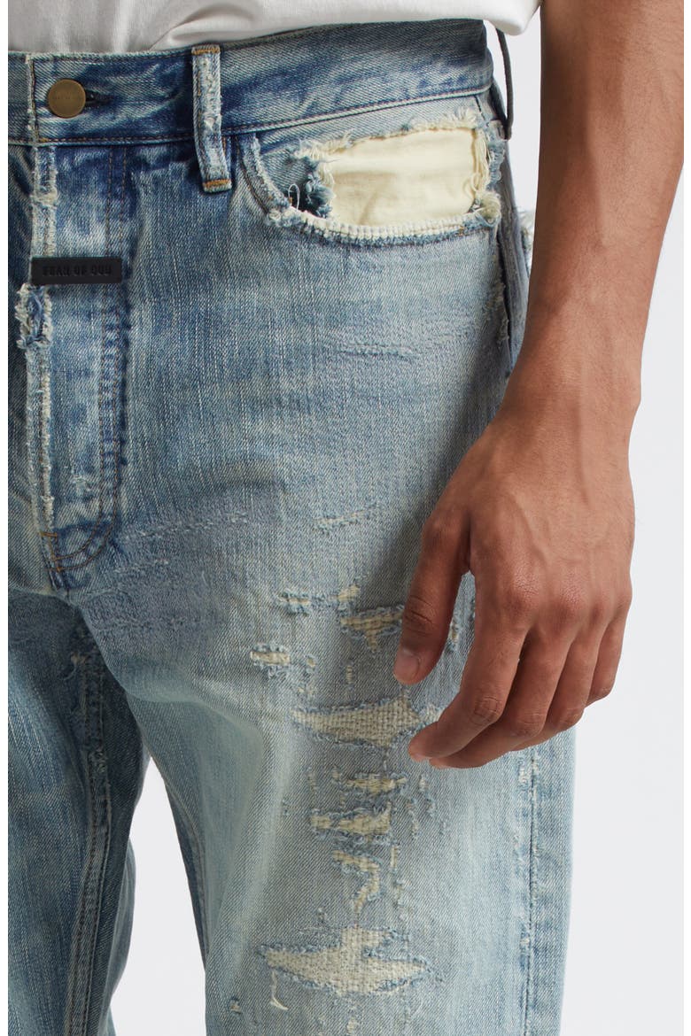 Rip & Repair Straight Leg Jeans, Alternate, color, REPAIRED INDIGO 2