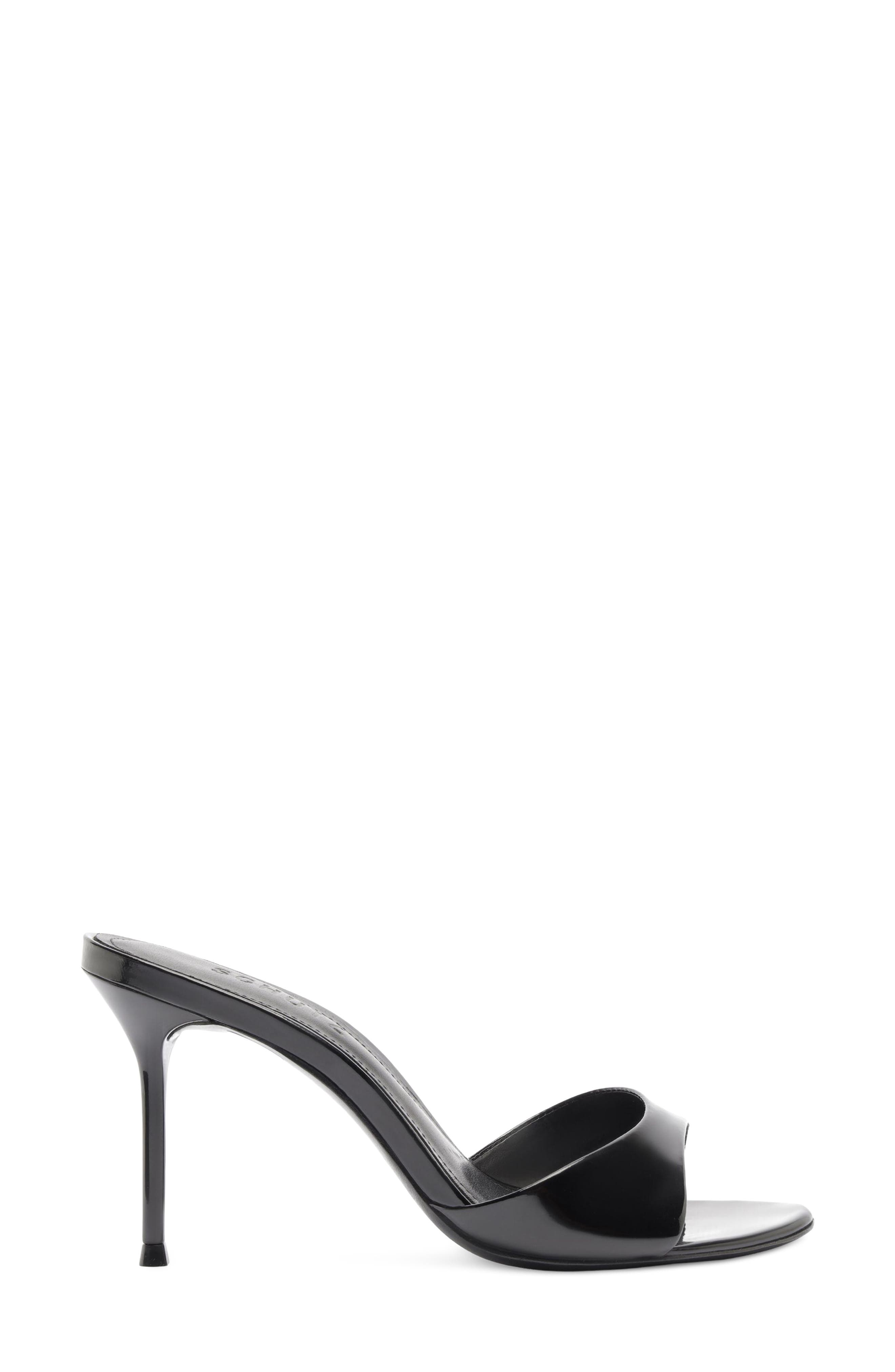 Sally Leather Slide Sandal, Alternate, color, BLACK