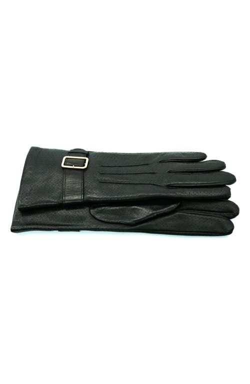 Portolano Wool Lined Leather Gloves In Black