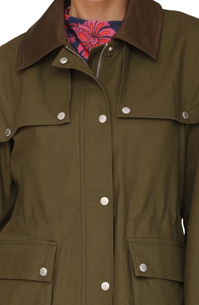 Avec Les Filles Strong Shoulder Cotton Canvas Utility Coat, Alternate, color, Caper