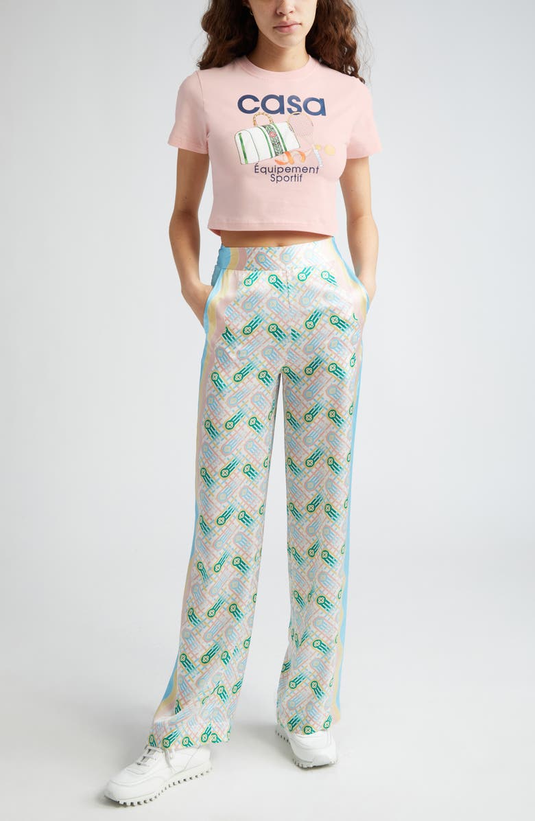 Casablanca Équipement Sportif Crop Stretch Pima Cotton Graphic T-Shirt, Alternate, color,