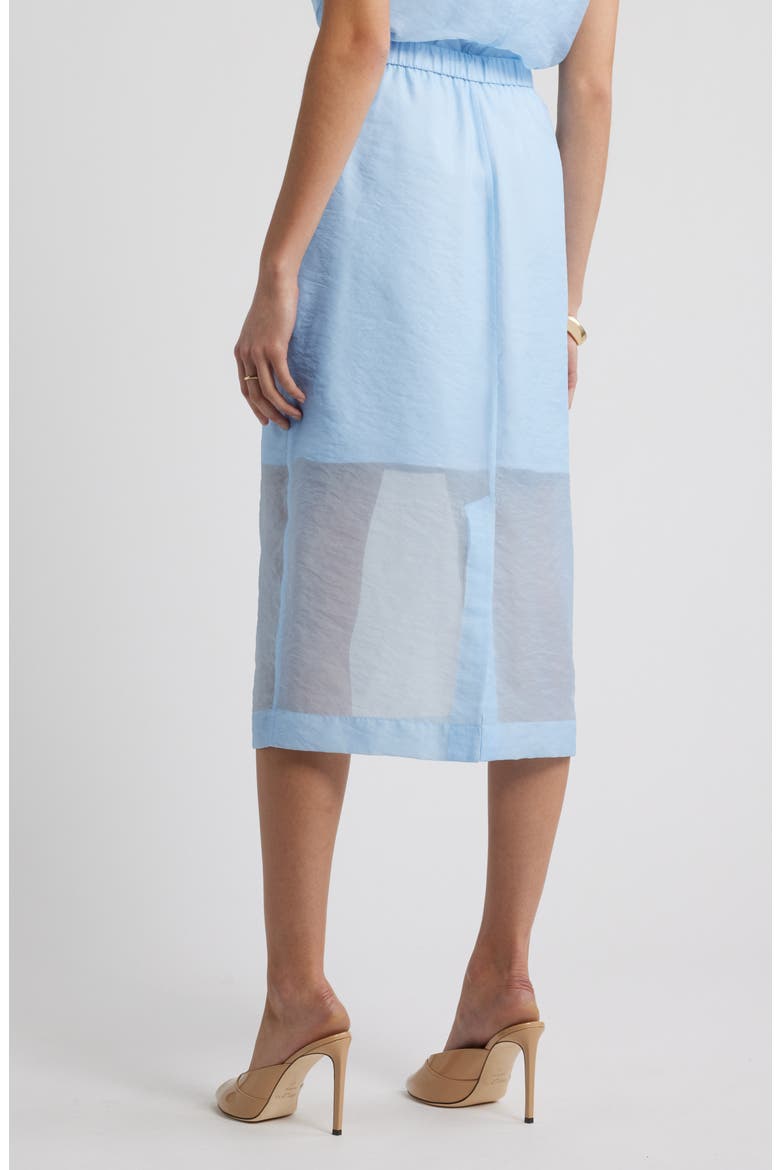 midi pencil skirt dress Nordstrom Organza Midi Pencil Skirt in Blue Floaty at Nordstrom, Size X-Large