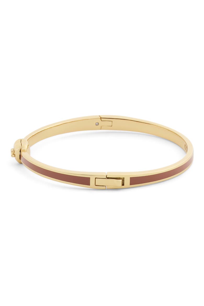 Heart Enamel Hinge Bangle, Alternate, color, BROWN/ GOLD