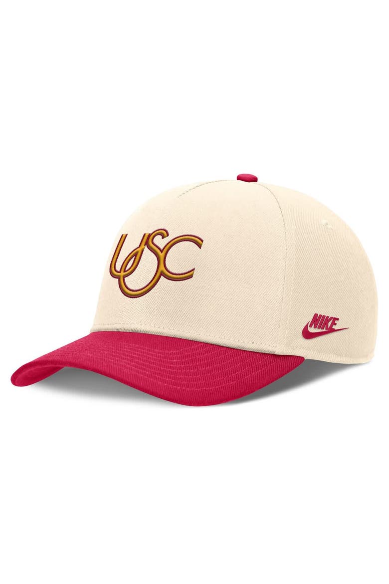 Men's Nike Natural/Cardinal USC Trojans Academic Rise Dri-FIT Adjustable Hat, Alternate, color, Natural