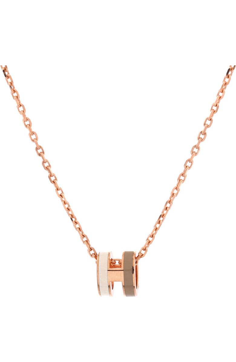 Pre-Owned Hermes Pop H Pendant Chain Necklace Metal and Enamel Mini, Main, color, Neutral