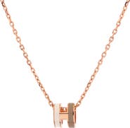Pre-Owned Hermes Pop H Pendant Chain Necklace Metal and Enamel Mini