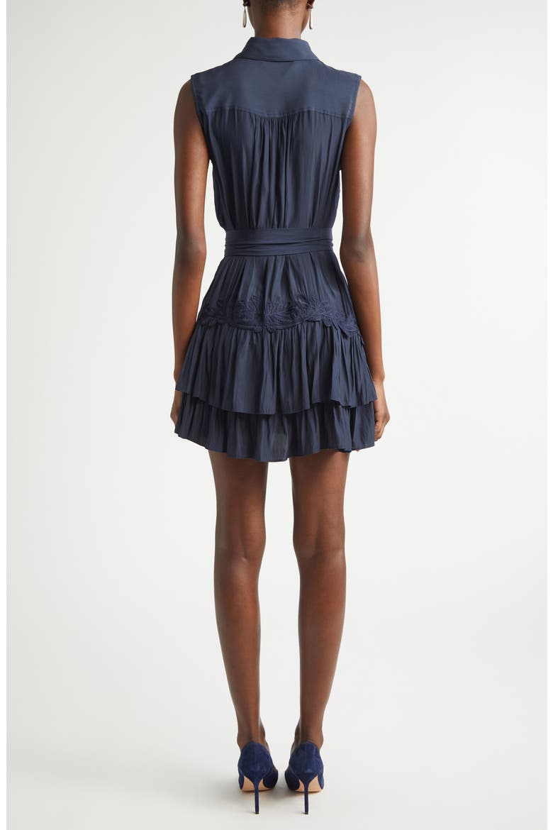 Edelina Sleeveless Tiered Minidress, Alternate, color, NAVY