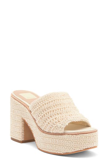 Dolce Vita Ladin Platform Slide Sandal In Ivory