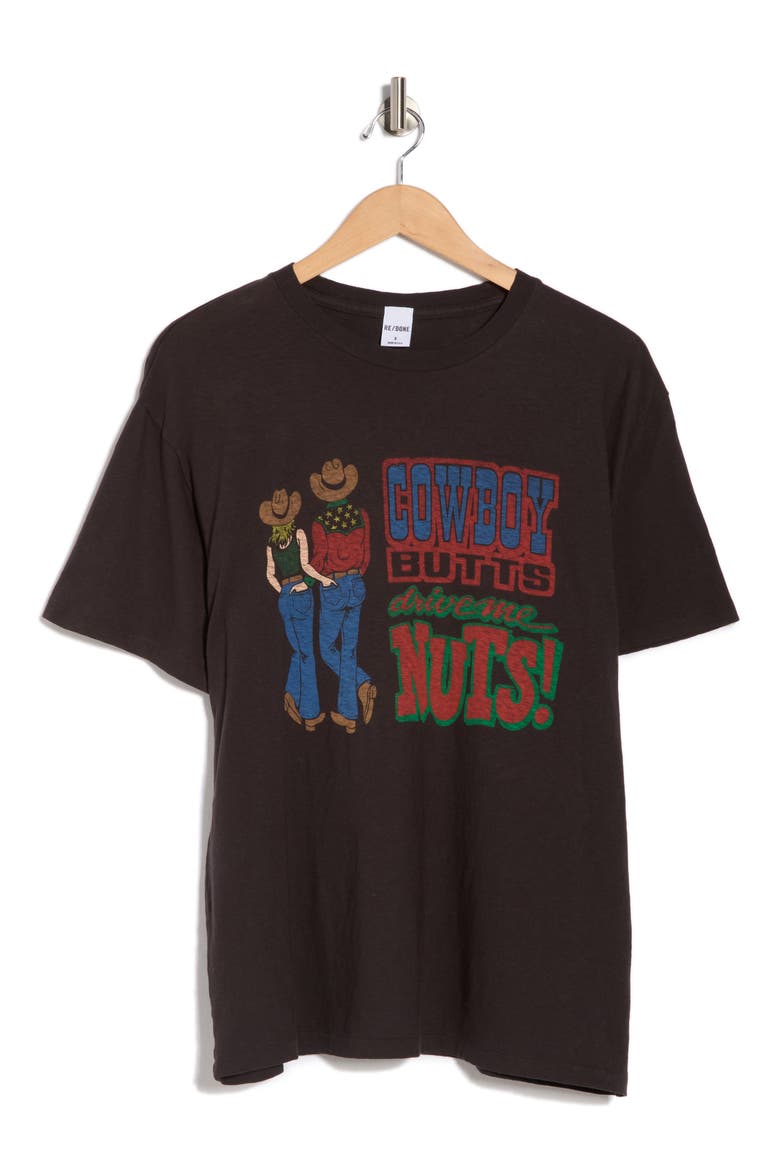 Cowboy Butts Boyfriend T-Shirt, Alternate, color, WASHED BLACK
