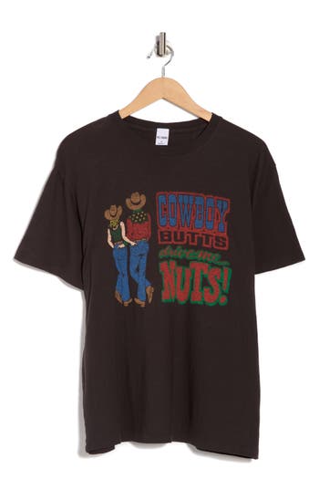 Re/done Cowboy Butts Boyfriend T-shirt In Black