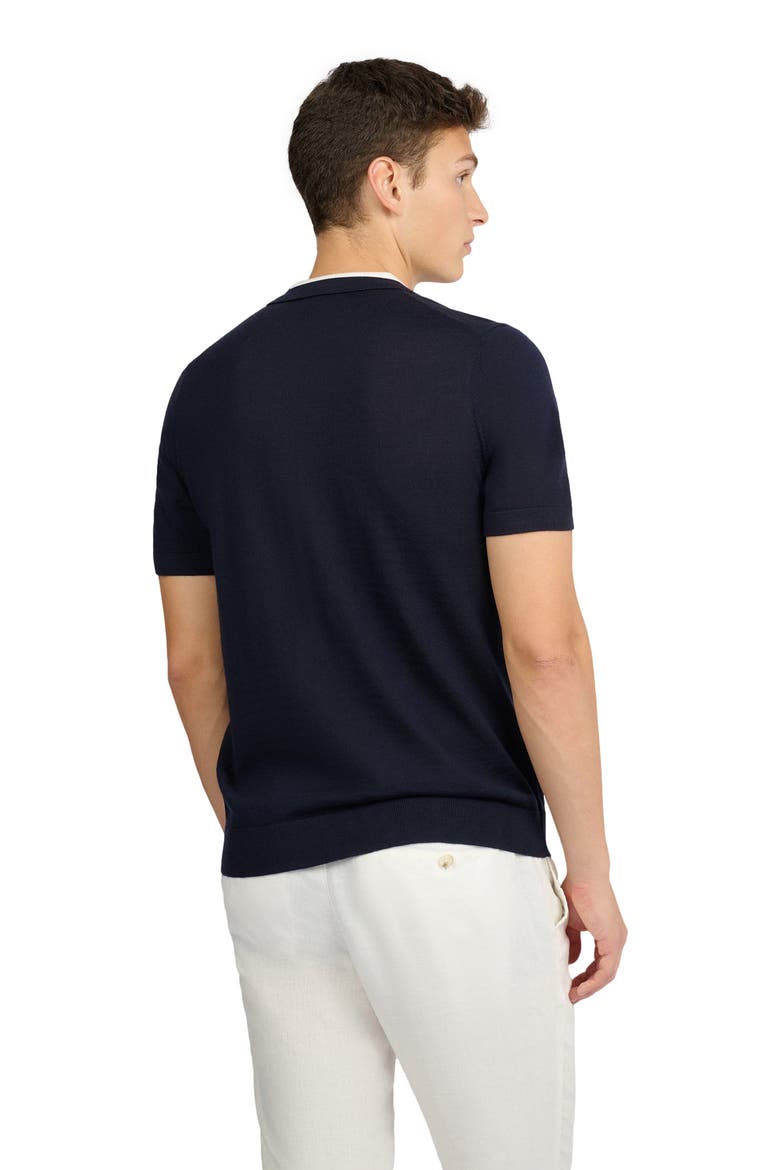 Extra Fine Merino Wool Polo, Alternate, color, MIDNIGHT/WHITE