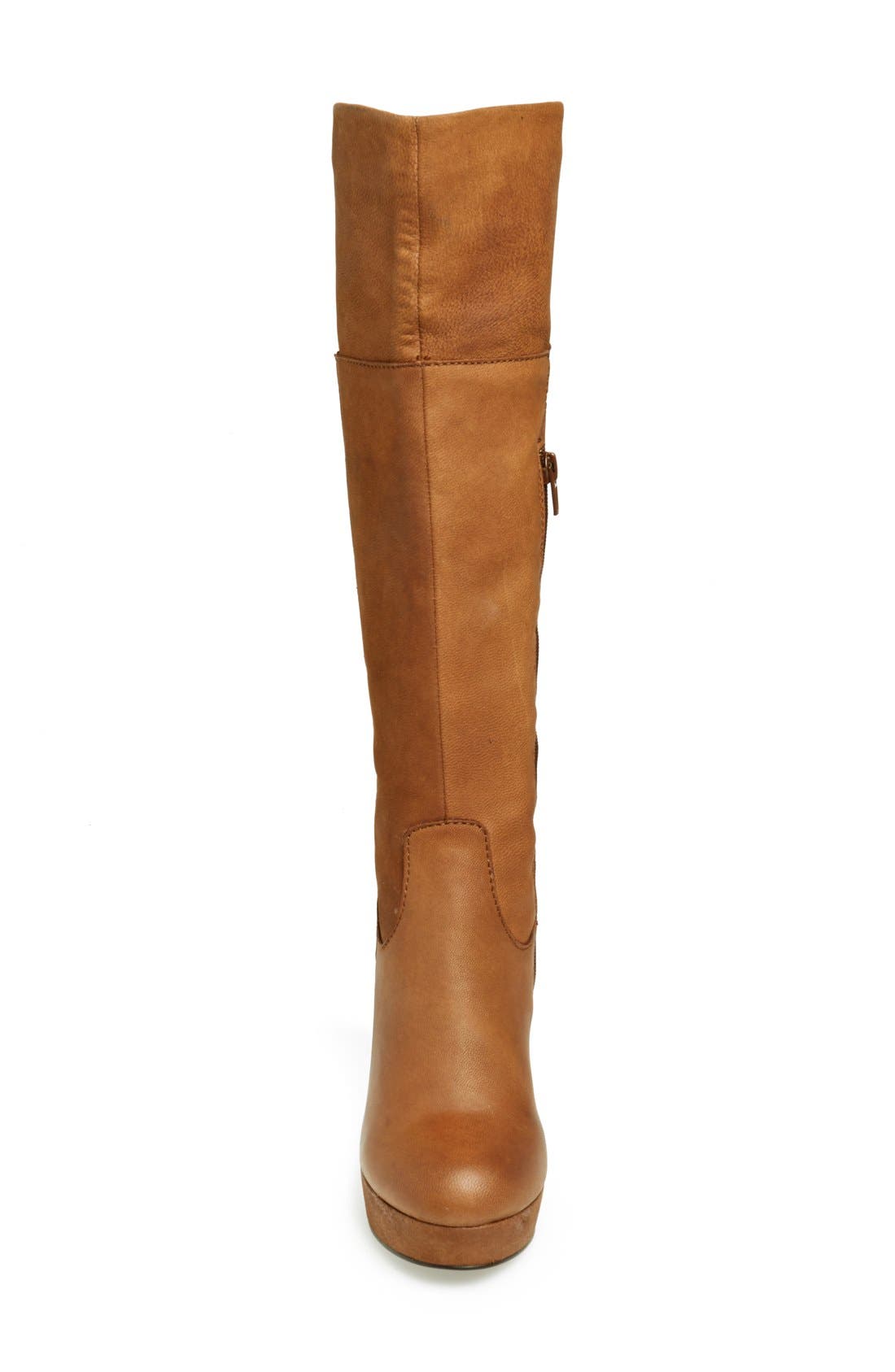 'Rackey' Leather Platform Boot, Alternate, color, COGNAC LEATHER