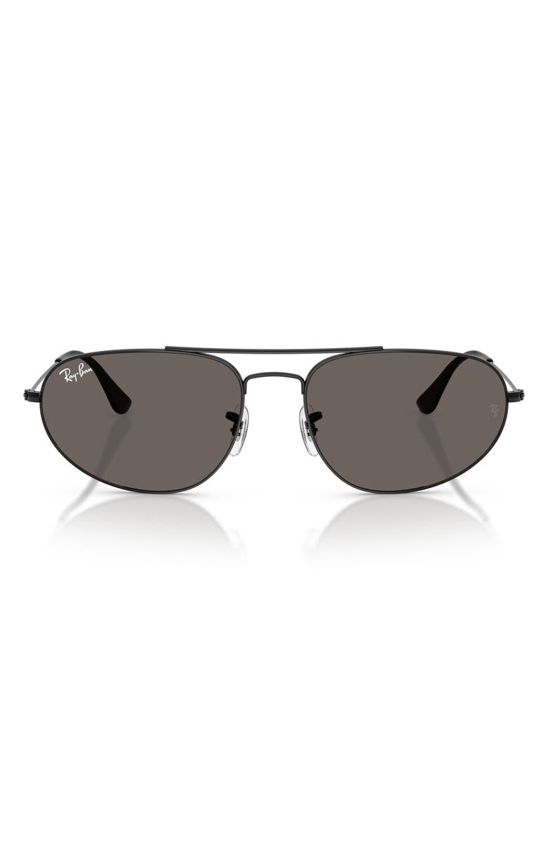 Ray-Ban 62mm Oversize Irregular Sunglasses, Main, color, Black / Dark Grey