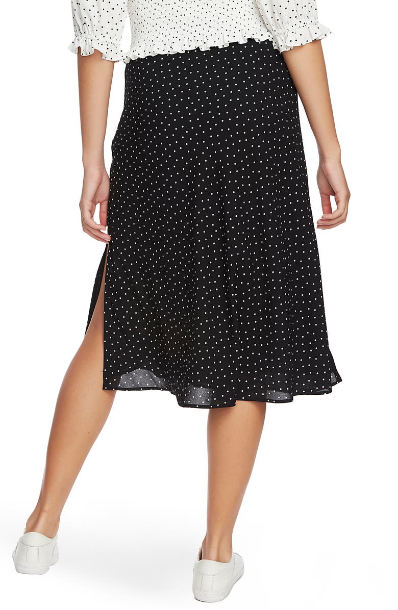 1.STATE Vintage Scatter Dot Side Slit Skirt, Alternate, color,