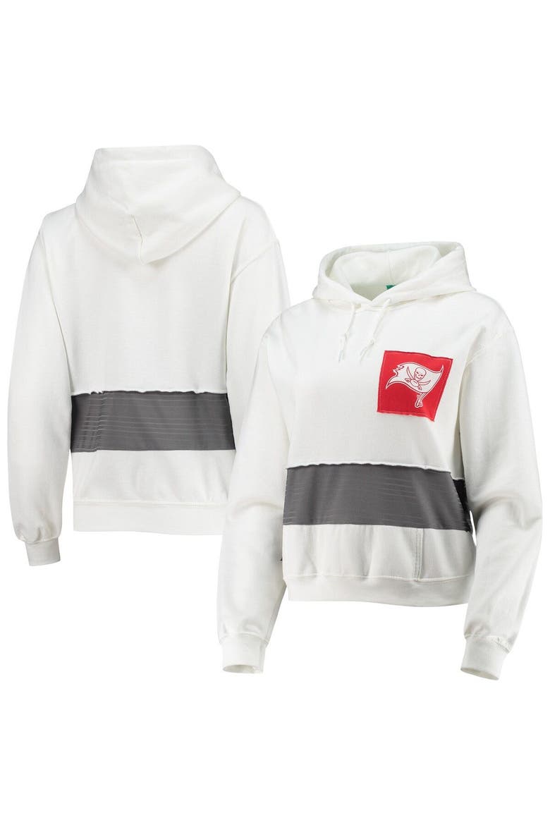 Women's Refried Apparel White Tampa Bay Buccaneers Sustainable Crop Dolman Pullover Hoodie, Main, color, White