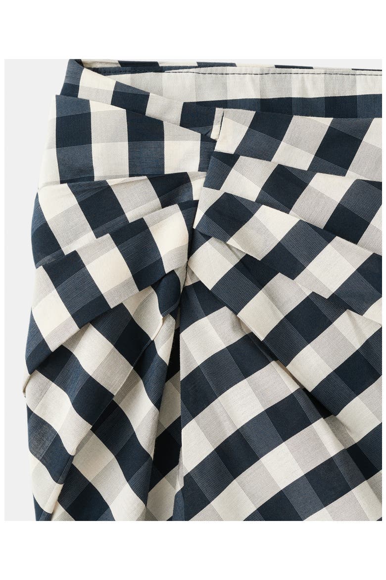 Gingham Midi Skirt, Alternate, color, NAVY