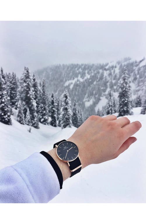Daniel Wellington Men's Classic Cornwall Black Polyester Watch 40mm In Black