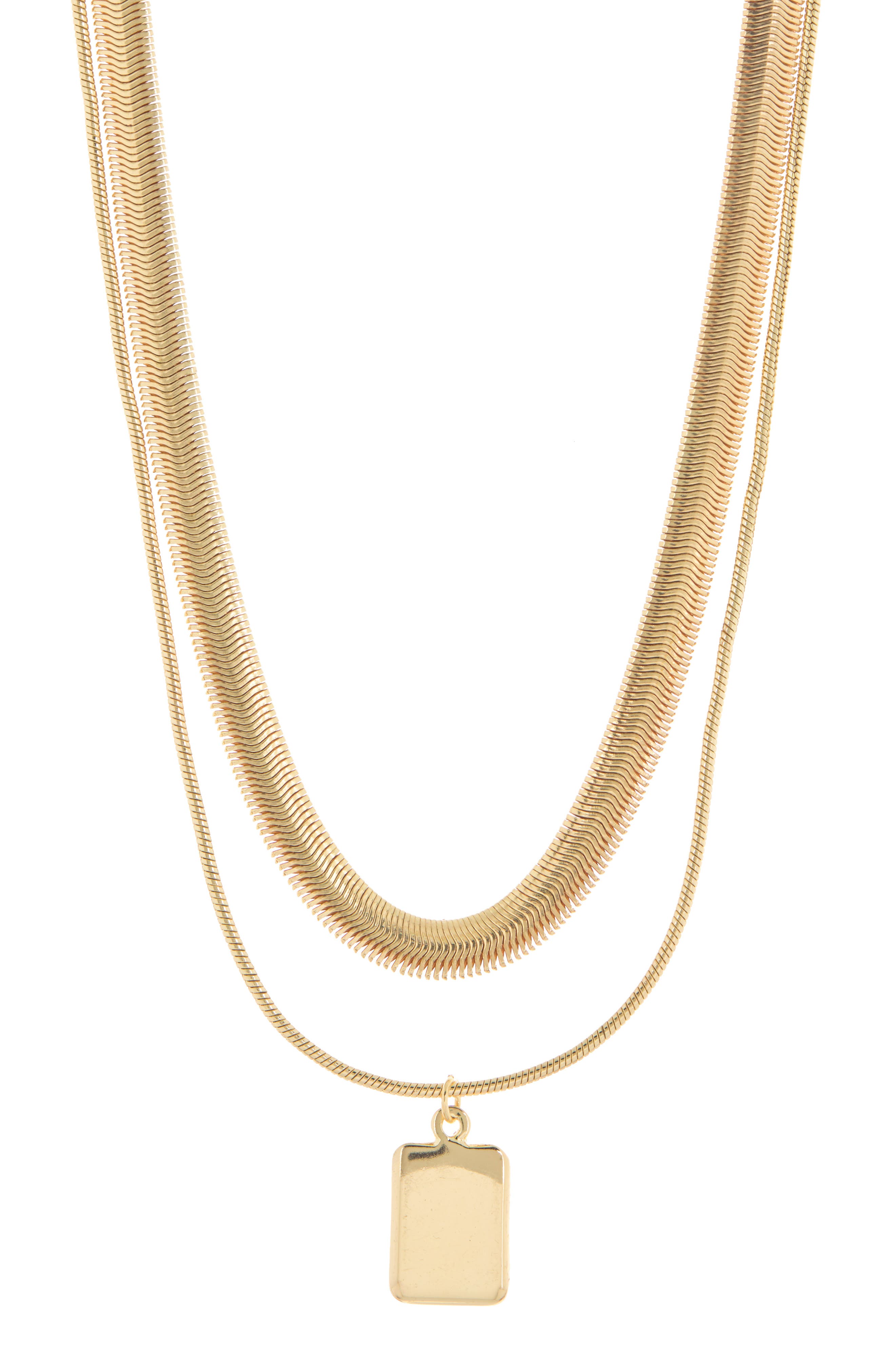 NORDSTROM RACK Snake Chain Collar & Pendant Layered Necklace