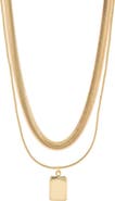 NORDSTROM RACK Snake Chain Collar & Pendant Layered Necklace