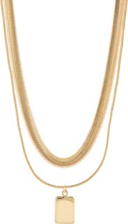 NORDSTROM RACK Snake Chain Collar & Pendant Layered Necklace