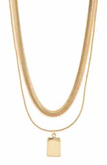NORDSTROM RACK Snake Chain Collar & Pendant Layered Necklace