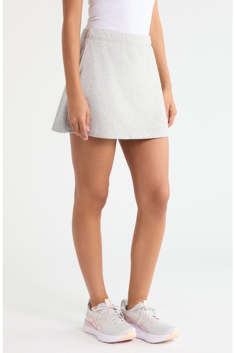French Terry A-Line Skort, Alternate, color, GREY MELANGE