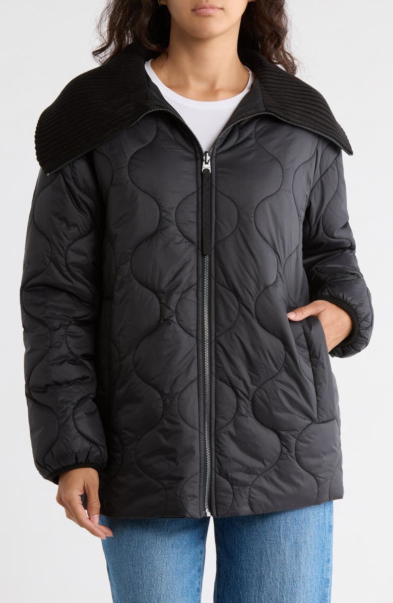 Lucky Brand Reversible Quilted Jacket, Main, color, Black