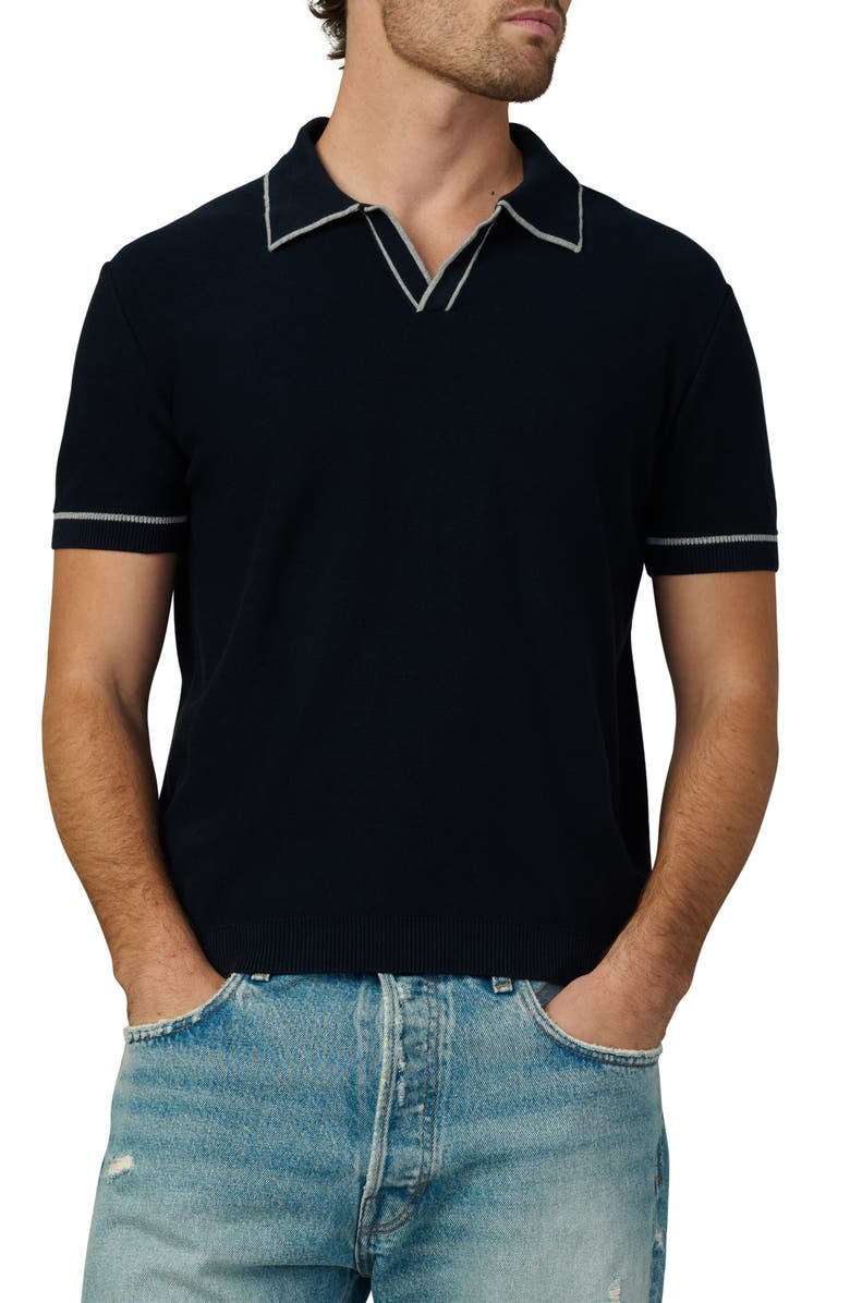 Joe's Jeans Jimmy Banlon Johnny Collar Polo Sweater, Main, color, True Navy