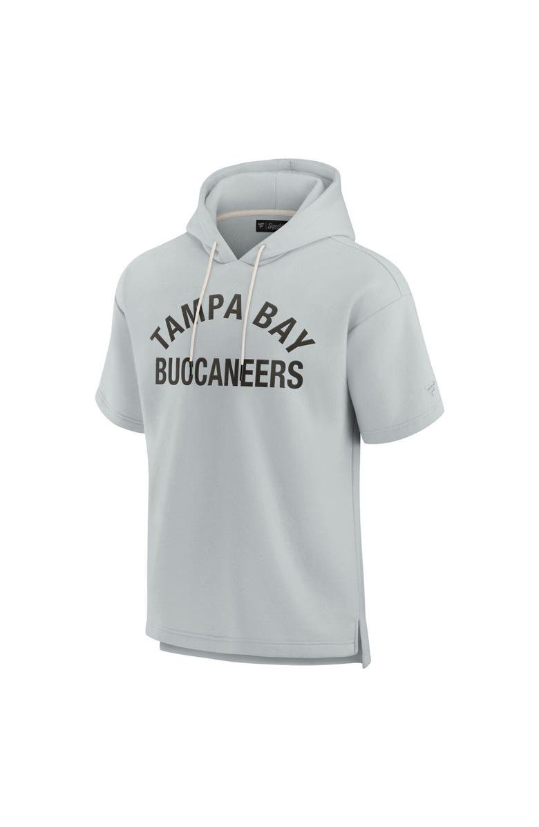 Fanatics Signature Unisex Fanatics Signature Gray Tampa Bay Buccaneers Elements Super Soft Fleece Short Sleeve Pullover Hoodie, Alternate, color,